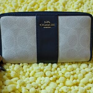 Coach Cream and Black Wallet